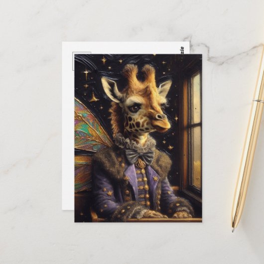 かわいいキリンの妖精|過去記事 ポストカード (正面/裏面インサイチュ)