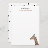 かわいいキリンの子どもたちが静か サンキューカード (正面/裏面)