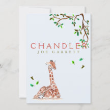 かわいいキリンの木パステル写真男の赤ちゃん