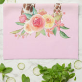 かわいいキリンの水の色ママ&ベビー キッチンタオル (折り畳み)