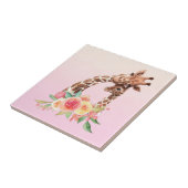 かわいいキリンの水の色ママ&ベビー タイル (側面)