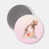 かわいいキリンの水の色ママ&ベビー マグネット (正面/裏面)