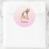 かわいいキリンの水の色ママ&ベビー ラウンドシール (バッグ)