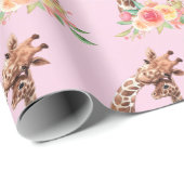 かわいいキリンの水の色ママ&ベビー ラッピングペーパー (ロールコーナー)