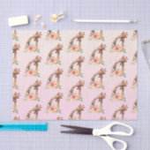 かわいいキリンの水の色ママ&ベビー 薄葉紙 (クラフト)