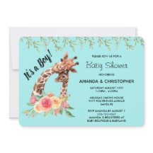 かわいいキリンの水彩少年だ！赤ちゃんシャワー