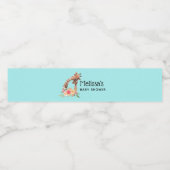 かわいいキリンの水彩母と赤ちゃんシャワー ペットボトルラベル (シングルラベル)