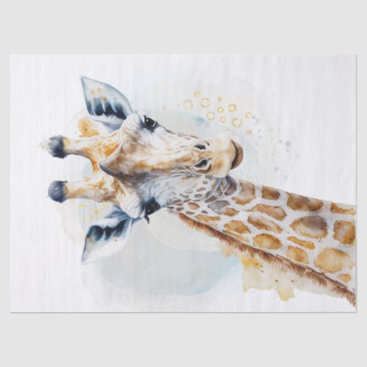 かわいいキリンの水彩画 薄葉紙 (正面)