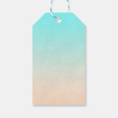 かわいいキリンの水色ママ&ベビーありがとう ギフトタグ (裏面)