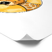 かわいいキリンの漫画スタイルのイラスト ポスター (角)