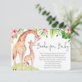 かわいいキリンの熱帯ピンクの緑の本ベビー エンクロージャーカード (スタンド正面)