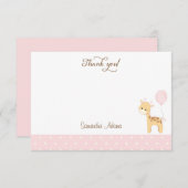 かわいいキリンの誕生日のサンキューカード ノートカード (正面/裏面)