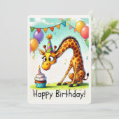 かわいいキリンの誕生日カード シーズンカード (スタンド正面)