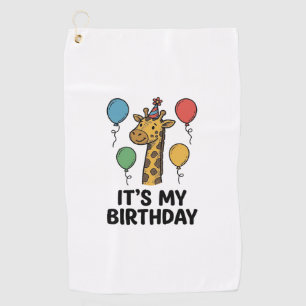 かわいいキリンの誕生日Tシャツビンテージパーティーデザイン_1 ゴルフタオル