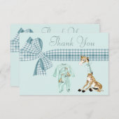 かわいいキリンの警官のベビーシャワーは感謝していしています サンキューカード (正面/裏面)