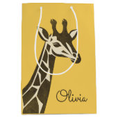 かわいいキリンの頭飾り ミディアムペーパーバッグ (正面)