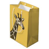 かわいいキリンの頭飾り ミディアムペーパーバッグ (裏面アングル)