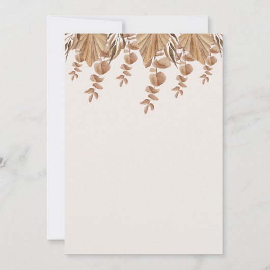 かわいいキリンぼほ乾燥した草赤ちゃんシャワービンゴ 招待状 (裏面)