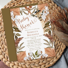 かわいいキリンぼほ乾燥した草赤ちゃんシャワーInvita 招待状