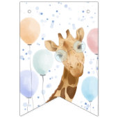 かわいいキリンカラフルバルーンボーイ誕生日バンタン バンティングフラッグ (第1の旗)