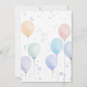 かわいいキリンカラフルバルーンボーイ誕生日 招待状 (裏面)