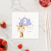 かわいいキリンサファリ動物子供の誕生日 スタンダードカクテルナプキン (インサイチュ)