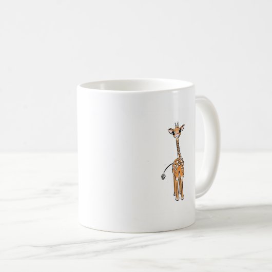 かわいいキリンスケッチ、サファリ動物 コーヒーマグカップ (正面右)