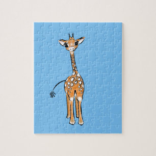 かわいいキリンスケッチ、サファリ動物 ジグソーパズル