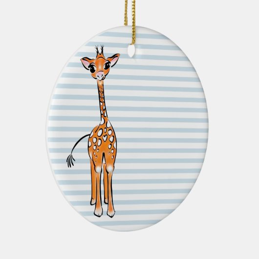 かわいいキリンスケッチ、サファリ動物 セラミックオーナメント (右)