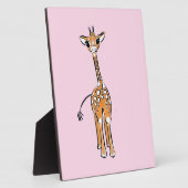 かわいいキリンスケッチ、サファリ動物 フォトプラーク (側面)