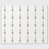 かわいいキリンスケッチ、サファリ動物 ラッピングペーパー (フラット)