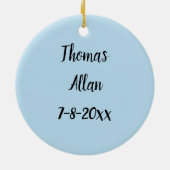 かわいいキリンスケッチ、サファリ動物、青いストライプ動物 セラミックオーナメント (裏面)