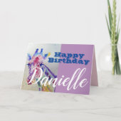 かわいいキリンハッピーバースデー女性名札 カード (正面)