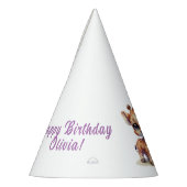 かわいいキリンハッピーバースデー パーティーハット (左)