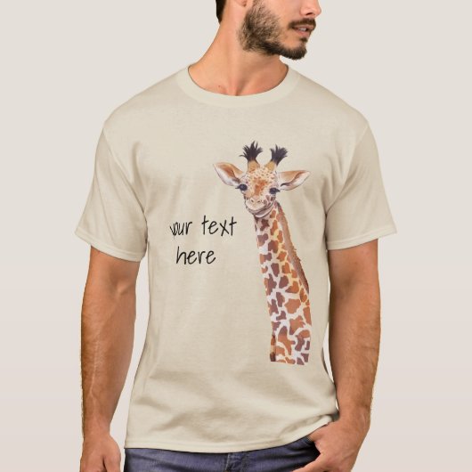 かわいいキリンパーソナライズされた Tシャツ (正面)