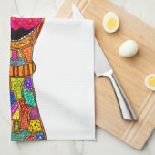 かわいいキリンフローラクラウンキッチンタオル キッチンタオル (四つ折り)