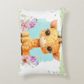 かわいいキリンフローラパーソナライズされたテーマ アクセントクッション (正面(垂直))