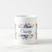 かわいいキリンフローラパーソナライズされたテーマ コーヒーマグカップ (中央)