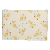 かわいいキリンフローラライトブラウン 枕カバー (裏面-左)