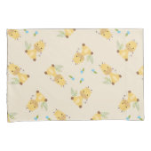 かわいいキリンフローラライトブラウン 枕カバー (正面右)