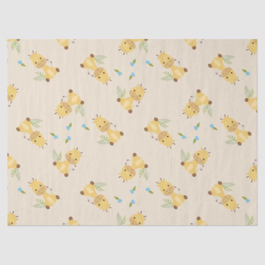 かわいいキリンフローラライトブラウン 薄葉紙 (正面)