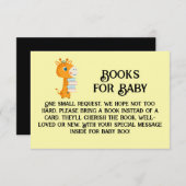 かわいいキリンベビーの本が本を持っている 招待状 (正面/裏面)