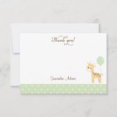 かわいいキリンベビーシャワーサンキューカード サンキューカード (正面)