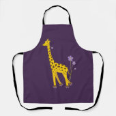 かわいいキリンローラースケートで滑る紫 エプロン (正面)
