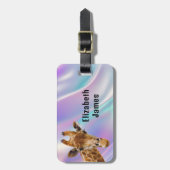 かわいいキリン動物のホログラフィパーソナライズされたー名 ラゲッジタグ (正面縦)