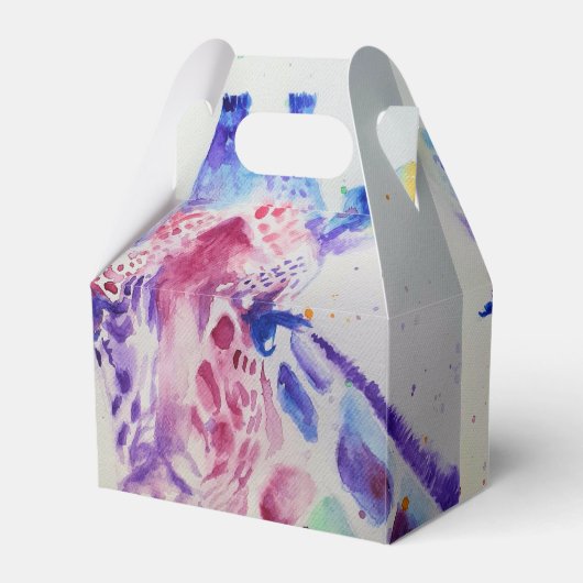 かわいいキリン動物園の動物のお誕生日ケーキお願いボックス フェイバーボックス (裏面サイド)