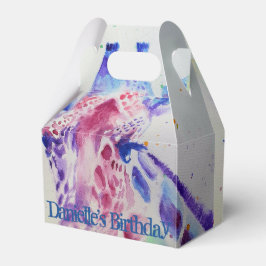 かわいいキリン動物園の動物のお誕生日ケーキお願いボックス フェイバーボックス