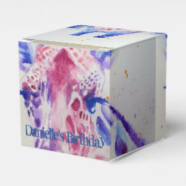 かわいいキリン動物園の動物のお誕生日ケーキお願いボックス フェイバーボックス