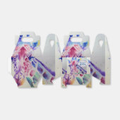 かわいいキリン動物園の動物のお誕生日ケーキお願いボックス フェイバーボックス (折り畳みなし)