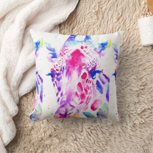 かわいいキリン動物園の動物のパターン水色 クッション (ブランケット)